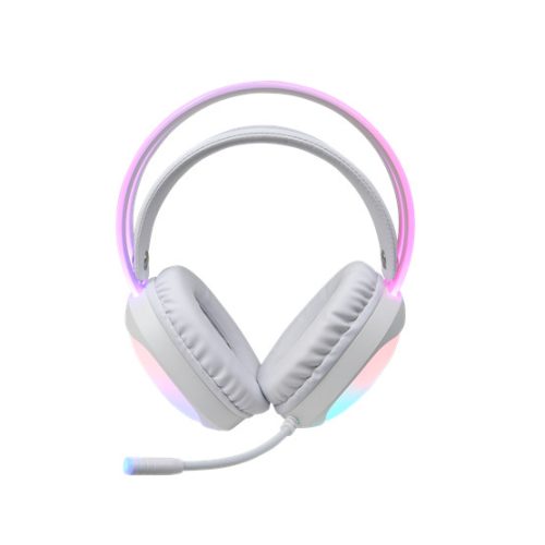MARVO Lumi 40 vezetékes fejhallgató - fehér - RGB világítás