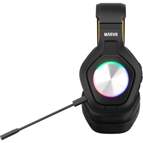 MARVO Pulz 80W vezeték nélküli fejhallgató - fekete - RGB világítás