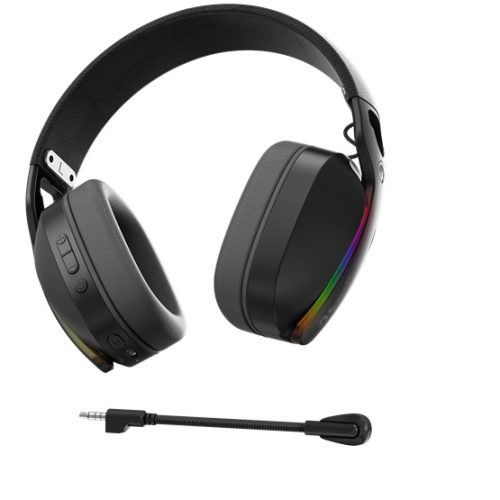 MARVO Pulz 70W vezeték nélküli fejhallgató - fekete - RGB világítás