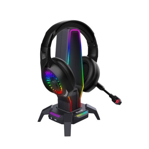 MARVO Kobe 30 RGB világítású fejhallgató tartó - fekete
