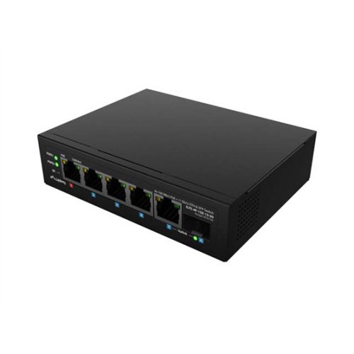 Lanberg Light Industrial 6 portos PoE Switch (4xPoE, 90W)