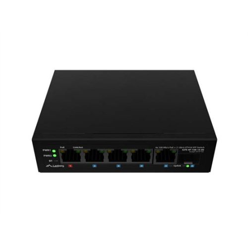Lanberg Light Industrial 6 portos PoE Switch (4xPoE, 90W)