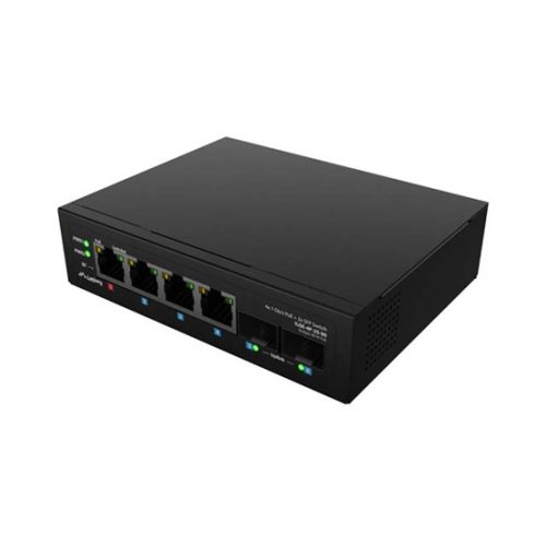 Lanberg Light Industrial 6 portos Gigabit PoE Switch (4xPoE, 2xSFP, 90W)