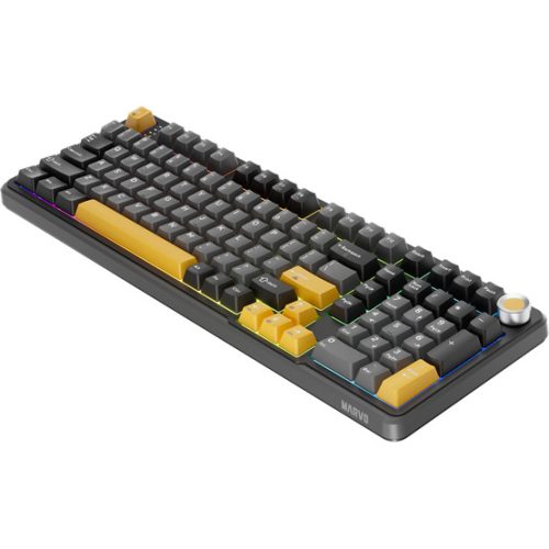 MARVO TITAN 98 vezeték nélküli gaming billentyűzet - Fekete - US /Banana Crystal Linear/