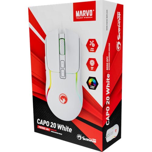 MARVO Capo 20 vezetékes egér - fehér