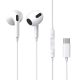 Baseus Encok C17 Wired Earphones USB Type-C mikrofonos fülhallgató, fehér