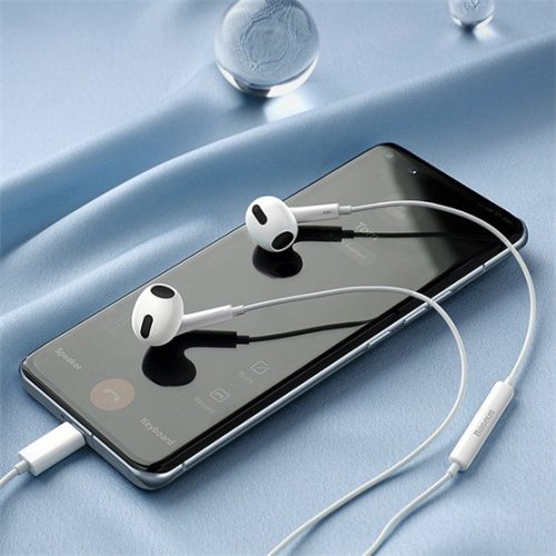 Baseus Encok C17 Wired Earphones USB Type-C mikrofonos fülhallgató, fehér