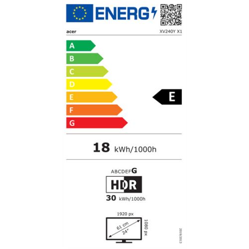 ACER 23,8" Nitro XV240YP6bipr ZeroFrame FHD 144Hz IPS fekete monitor
