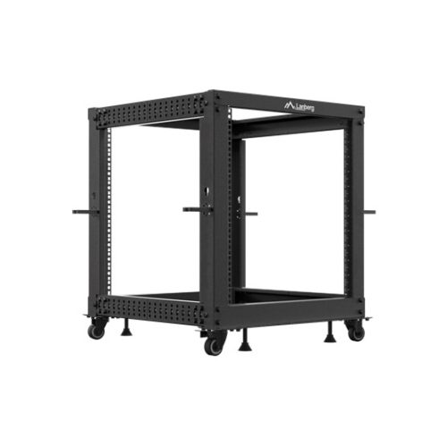 Lanberg 19" 12U 600x600-1100 állítható rack keret, fekete