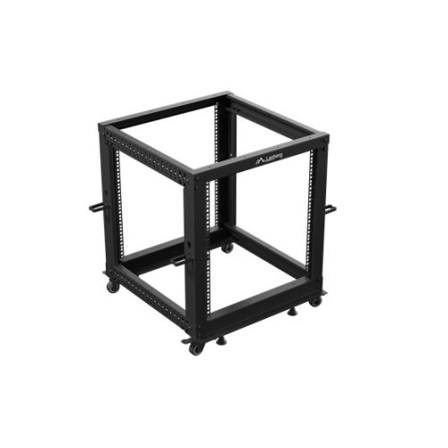 Lanberg 19" 12U 600x600-1100 állítható rack keret, fekete