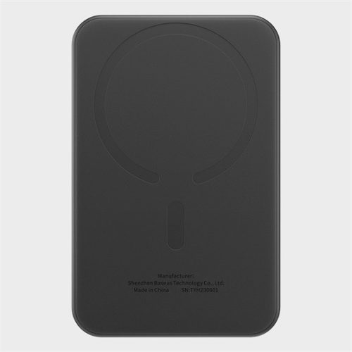 Baseus Magnetic Mini vezeték nélküli gyorstöltő powerbank 5000 mAh, 20W, fekete + 60W USB Type-C, 30cm kábel