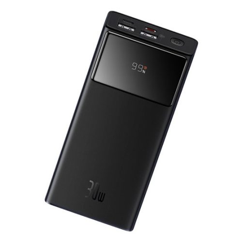 Baseus Star-Lord gyorstöltő powerbank 30000 mAh, 30W, fekete + 3A USB Type-A – Type-C, 30cm kábel