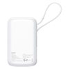 Baseus Qpow Pro+ gyorstöltő powerbank 10000 mAh, 22.5W, beépített USB Type-C kábel, fehér