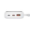 Baseus Qpow Pro+ gyorstöltő powerbank 10000 mAh, 22.5W, beépített USB Type-C kábel, fehér