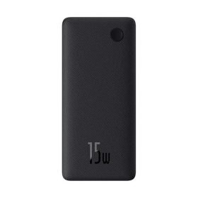   Baseus Airpow Lite powerbank 10000 mAh, 15W, fekete + USB Type-C, 30cm kábel