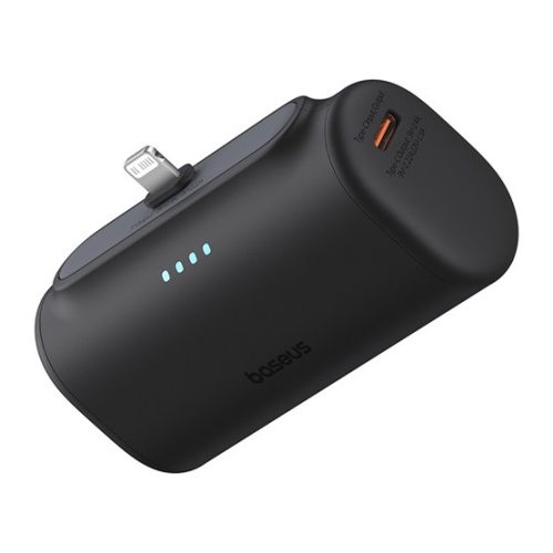 Baseus Compact gyorstöltő powerbank 5000 mAh, 20W iPhone csatlakozóval, fekete