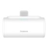 Baseus Compact gyorstöltő powerbank 5000 mAh, 20W iPhone csatlakozóval, fehér