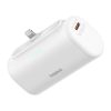 Baseus Compact gyorstöltő powerbank 5000 mAh, 20W iPhone csatlakozóval, fehér