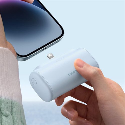 Baseus Compact gyorstöltő powerbank 5000 mAh, 20W iPhone csatlakozóval, kék