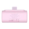 Baseus Compact gyorstöltő powerbank 5000 mAh, 20W iPhone csatlakozóval, rózsaszín