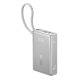 Baseus PicoGo gyorstöltő powerbank 10000 mAh, 45W, beépített USB Type-C kábel, ezüst