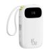 Baseus EnerFill FC31 gyorstöltő powerbank 20000 mAh, 45W, beépített 2×USB Type-C kábel, fehér