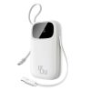 Baseus EnerFill FC31 gyorstöltő powerbank 20000 mAh, 45W, beépített 2×USB Type-C kábel, fehér