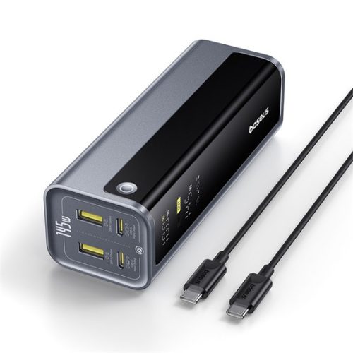 Baseus EnerGeek GP12 gyorstöltő powerbank 20800 mAh, 145W, szürke + 100W USB Type-C, 1m kábel