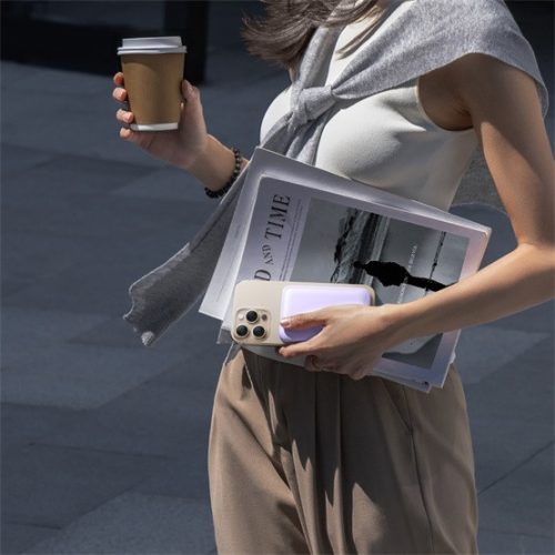 Baseus EnerFill FM11 Magnetic vezeték nélküli gyorstöltő powerbank 10000 mAh, 22.5W, lila + USB Type-C, 30cm kábel