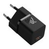 Baseus GaN5 Mini hálózati gyorstöltő 20W, USB Type-C, fekete + 100W USB Type-C, 1m kábel