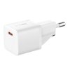 Baseus GaN5 Mini hálózati gyorstöltő 20W, USB Type-C, fehér + 100W USB Type-C, 1m kábel