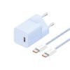 Baseus GaN5 Mini hálózati gyorstöltő 30W, USB Type-C, kék + 100W USB Type-C, 1m kábel