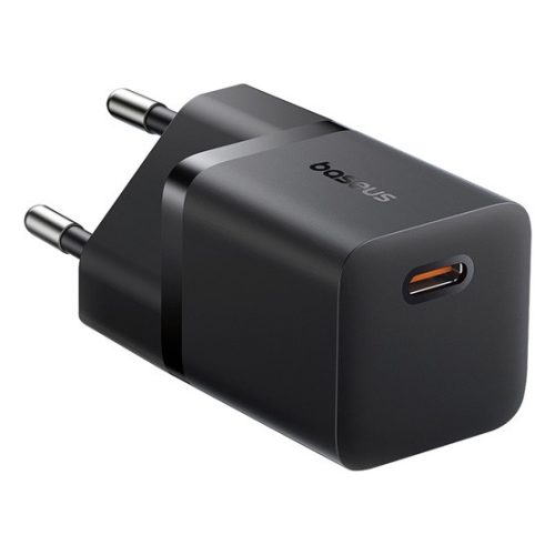 Baseus GaN5 Mini hálózati gyorstöltő 25W, USB Type-C, fekete