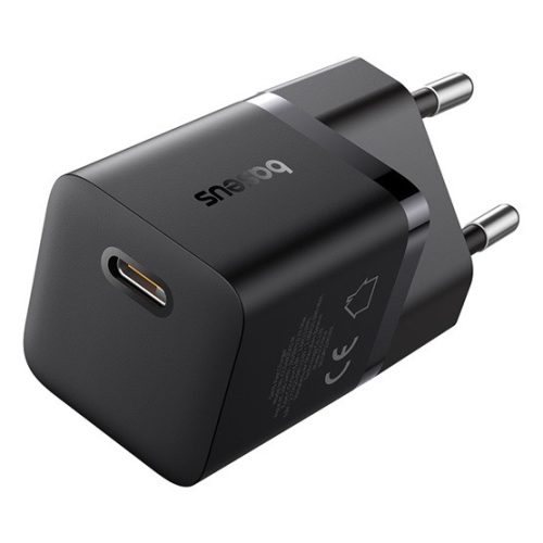 Baseus GaN5 Mini hálózati gyorstöltő 25W, USB Type-C, fekete