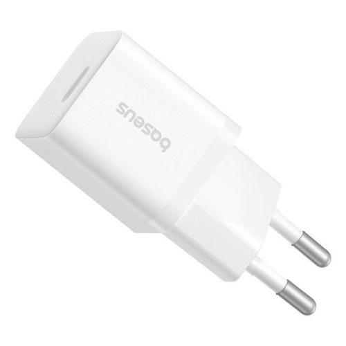 Baseus GaN5 Mini hálózati gyorstöltő 25W, USB Type-C, fehér + 100W USB Type-C, 1m kábel