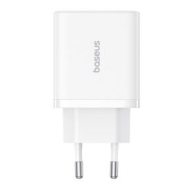   Baseus Cube hálózati gyorstöltő 30W, USB Type-C + 2×USB Type-A, fehér