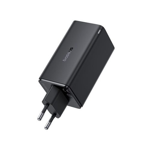Baseus GaN6 Pro hálózati gyorstöltő 100W, 2×USB Type-C + 2×USB Type-A, fekete + 100W USB Type-C, 1m kábel