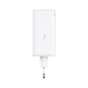  Baseus GaN6 Pro hálózati gyorstöltő 100W, 2×USB Type-C + 2×USB Type-A, fehér + 100W USB Type-C, 1m kábel