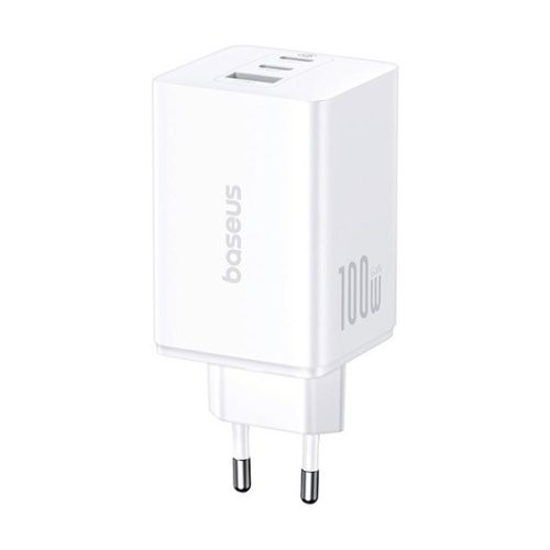 Baseus EnerFill FE11 hálózati gyorstöltő 100W, 2×USB Type-C + 1×USB Type-A, fehér