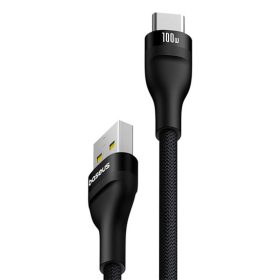   Baseus Flash 2 USB Type-A – USB Type-C, 100W gyorstöltő adatkábel, 1m, fekete