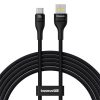 Baseus Flash 2 USB Type-A – USB Type-C, 100W gyorstöltő adatkábel, 2m, fekete