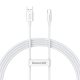 Baseus Superior USB Type-A – USB Type-C, 100W gyorstöltő adatkábel, 1.5m, fehér
