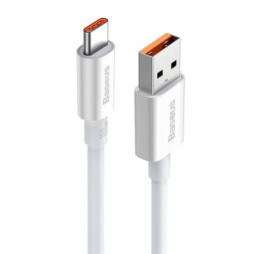 Baseus Superior USB Type-A – USB Type-C, 100W gyorstöltő adatkábel, 1.5m, fehér