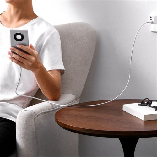 Baseus Superior USB Type-A – USB Type-C, 100W gyorstöltő adatkábel, 1.5m, fehér