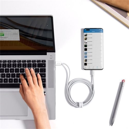 Baseus Superior USB Type-A – USB Type-C, 100W gyorstöltő adatkábel, 1.5m, fehér