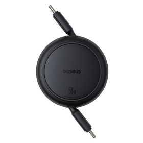   Baseus Free2Pull Mini USB Type-C, 60W automata behúzós gyorstöltő adatkábel, 1m, fekete