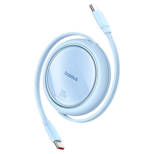 Baseus Free2Draw Mini USB Type-C, 100W automata behúzós gyorstöltő adatkábel, 1m, kék