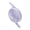 Baseus Free2Draw Mini USB Type-C, 100W automata behúzós gyorstöltő adatkábel, 1m, lila