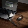 Baseus Free2Draw Crystal USB Type-A – iPhone+USB Type-C+Micro, 100W automata behúzós gyorstöltő adatkábel, 1.1m, fekete