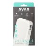 AVAX PB106W LEISURE PD/Type-C 30W+QC 18W gyorstöltő Powerbank 15.000mAh, fehér